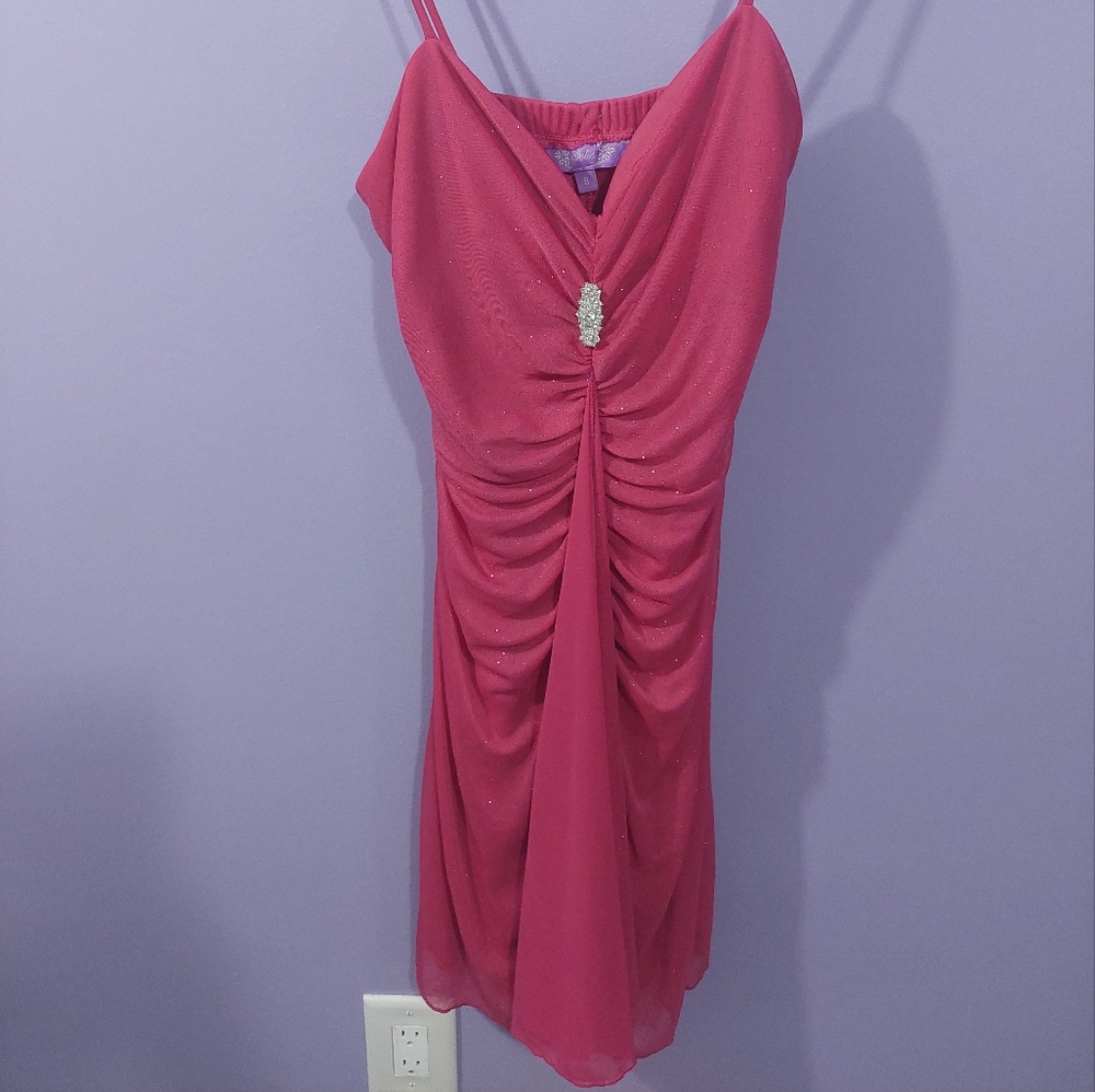 Jolie Pink Glitter Formal Dress